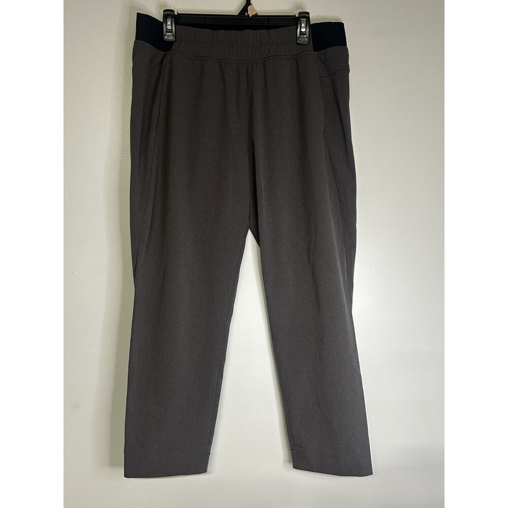 prAna Hybridizer Pants Women's Gray Elastic Waistband Pullover Office Work Wear